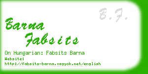 barna fabsits business card